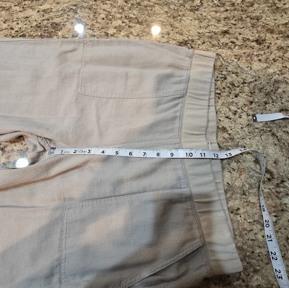 Faherty AIRLIE PANT in STONE Linen Blend Women's Size Medium - Picture 10 of 11